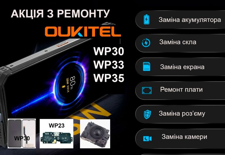 заміна екрану оукітел wp33 pro